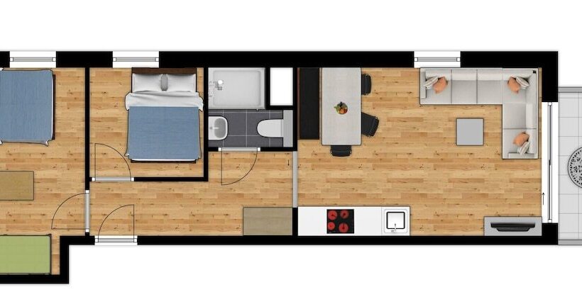 شقة عائلية غرفتين نوم, Green Resort Limburg