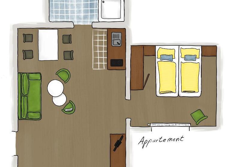 带1个卧室的公寓, Fineapartment Alt Duvenstedt