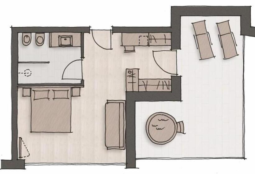 带露台的小型套房, Christof