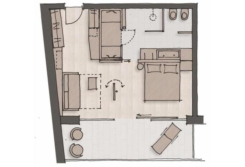 小型套房带阳台, Christof