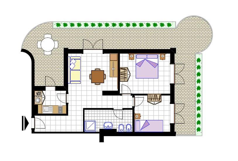 ２ベッドルームアパートメント, Aparthotel Ponza