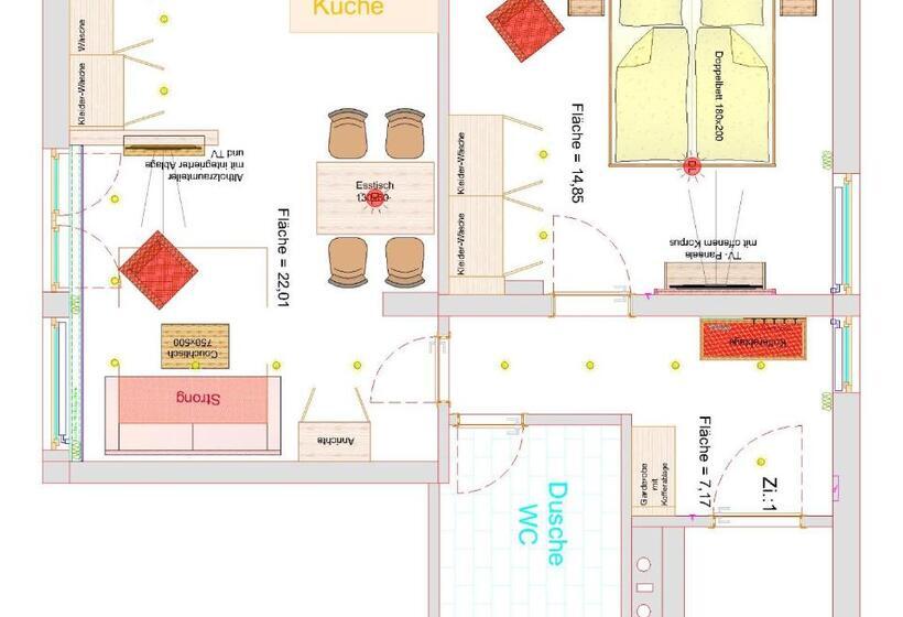 شقة غرفتين نوم مزودة بشُرفة, Gästehaus Boersch