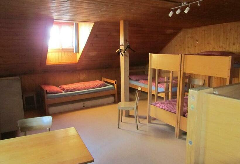 سرير فى غرفة مشتركة مزودة بحمام مشترك, Jugendherberge Hospental