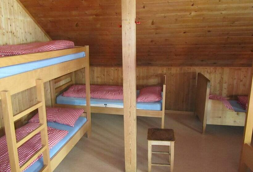 سرير فى غرفة مشتركة مزودة بحمام مشترك, Jugendherberge Hospental