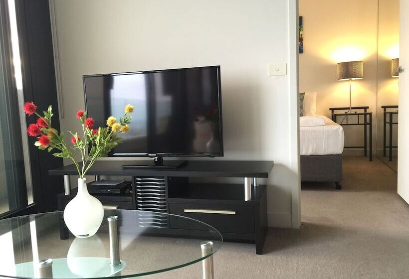 דירת דלוקס 2 חדרי שינה, Melbourne Skyhigh Apartments