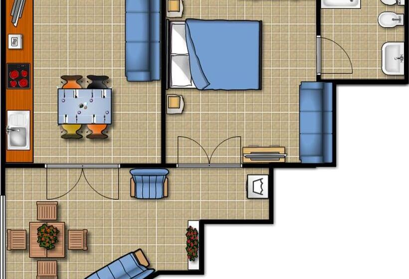 آپارتمان 1 خوابه, Residence Ambra