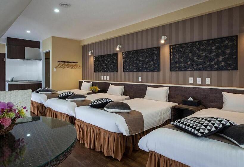 اتاق استاندارد چهار تخته, かりゆしコンドミニアムリゾート那覇スカイリビングホテル旭橋駅前