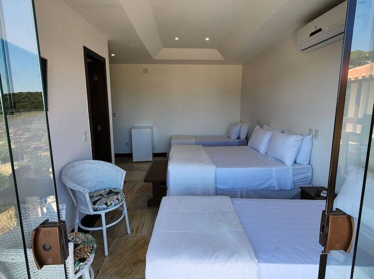 غرفة قياسية رباعية مطلة على البحر, Pousada Dreamland Buzios