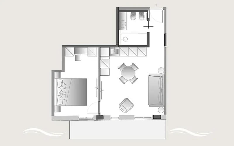 １ベッドルームのデラックスアパートメント, A Mare Boutique Hotel & Spa