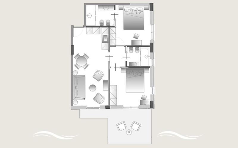 Апартаменты Deluxe 2 Спальни, A Mare Boutique Hotel & Spa