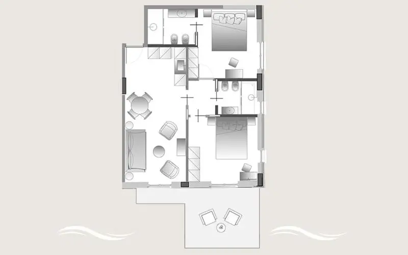 ２ベッドルームデラックスアパートメント, A Mare Boutique Hotel & Spa