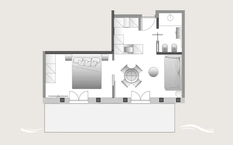 １ベッドルームペントハウスアパート, A Mare Boutique Hotel & Spa