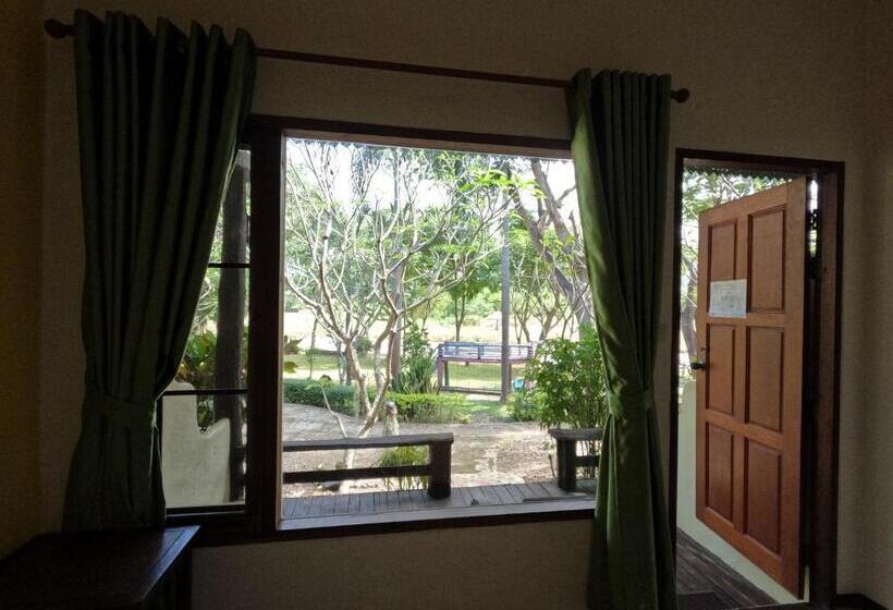 Deluxe room with river view, บ้านไม้คนเมือง Baan Mai Kon Muang Pai Resort