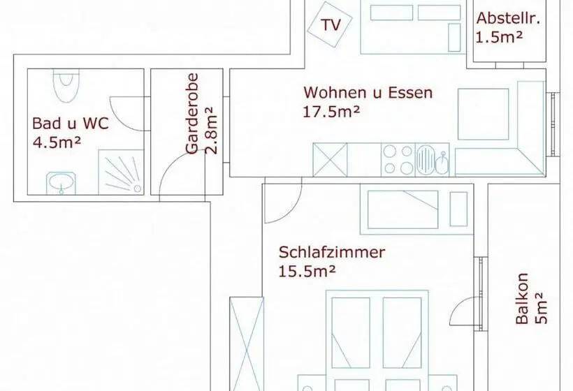 バルコニー付き１ベッドルームアパートメント, Haus Roswitha