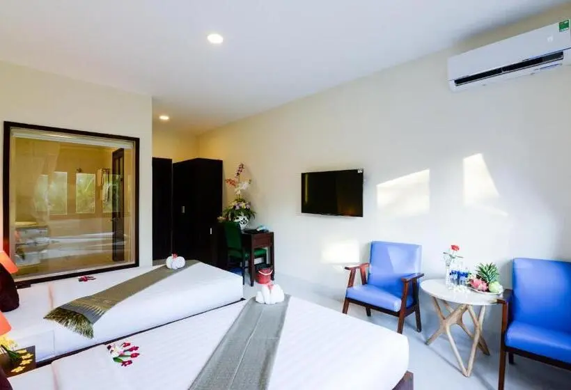 اتاق استاندارد با چشمانداز باغ, Four Oceans Beach Resort Bon Bien Mui Ne