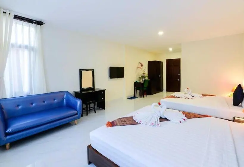 اتاق خانوادگی با چشمانداز باغ, Four Oceans Beach Resort Bon Bien Mui Ne