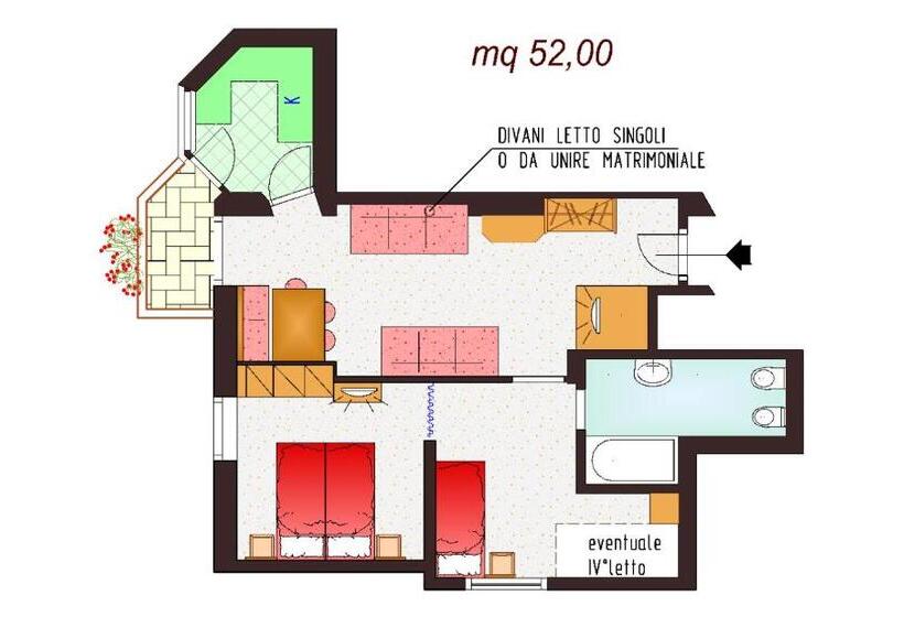 1 Bedroom Penthouse Apartment, Appartamenti Arnica