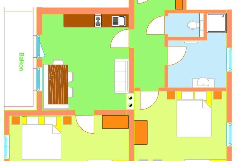 דירה בת חדר שינה 1 עם נוף, Haus Ofner Am Kreischberg