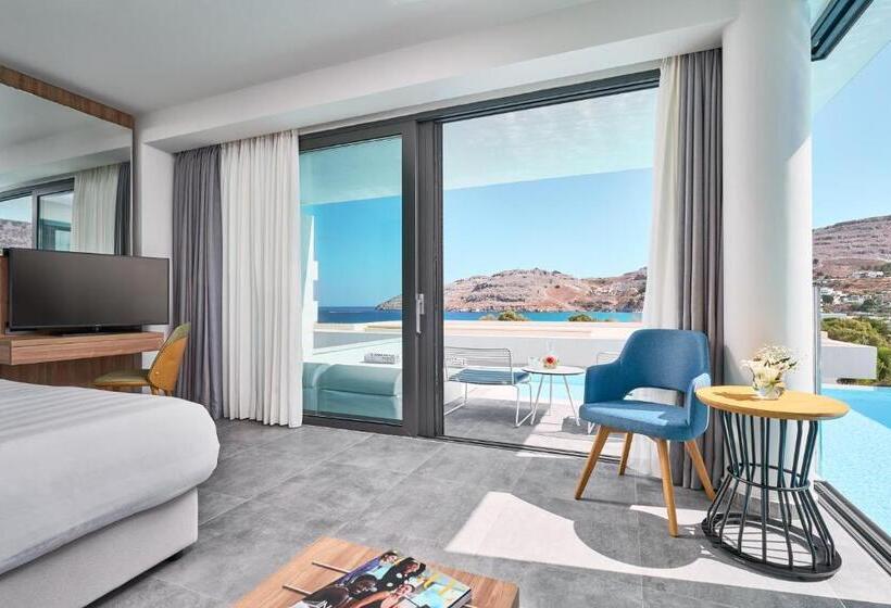 חדר דלוקס נוף לים, Lindos Grand Resort & Spa   Adults Only