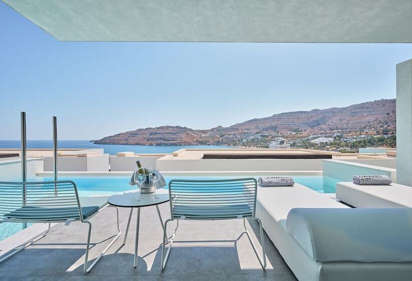סוויטת ג'וניור דלוקס נוף לים, Lindos Grand Resort & Spa   Adults Only