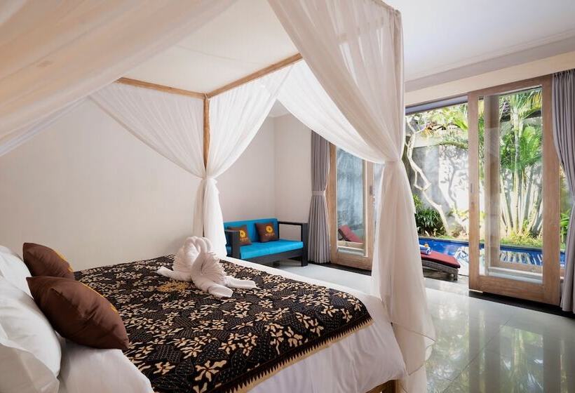 וילה עם חדר שינה אחד ובריכת שחיה, Freddies Villas Ubud Bali
