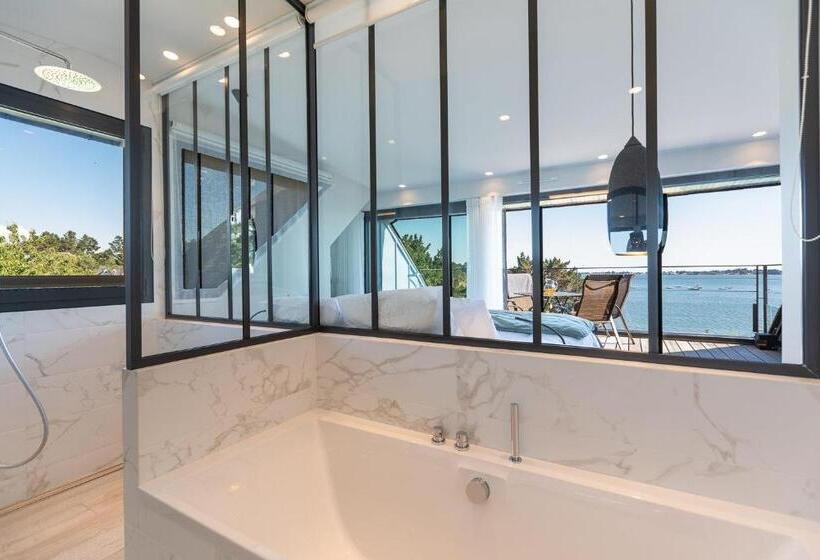 חדר סטנדרט לארבעה נוף לים, La Villa Du Guern