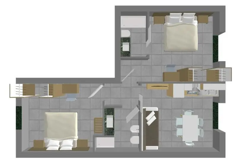 ２ベッドルームアパートメント, Golden Apartments