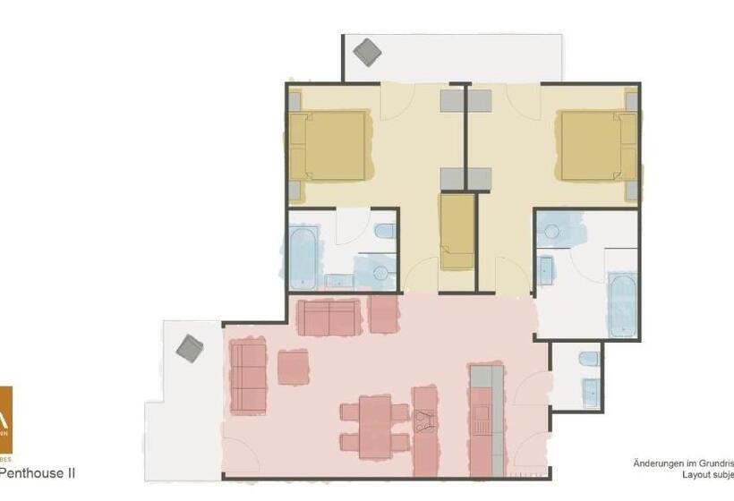 Апартаменты Пентхаус 2 Спальни, Vaya Fieberbrunn