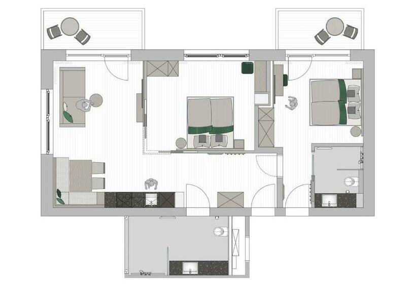 דירת שני חדרים, Aparthotel Ursprung