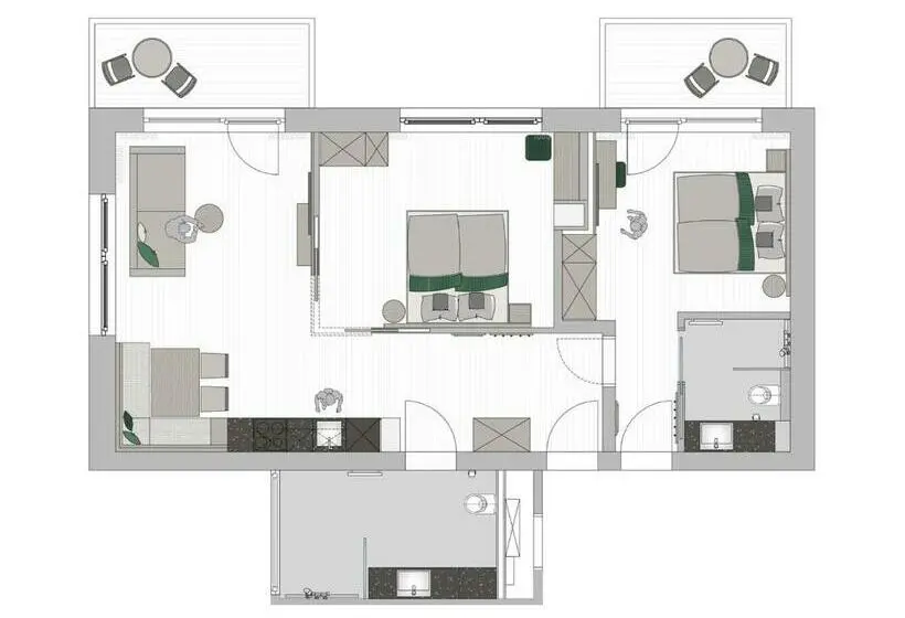 Huoneisto 2 Makuuhuonetta, Aparthotel Ursprung