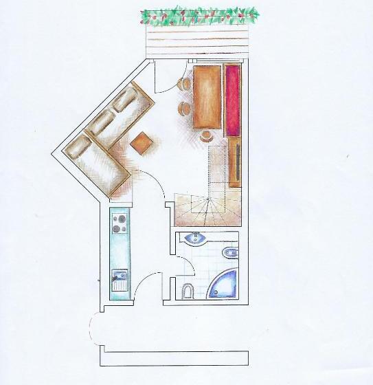 ２ベッドルームアパートメント, Residence Emmy
