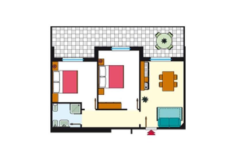 Apartamento Superior 2 Quartos com Vista, Residence Costa