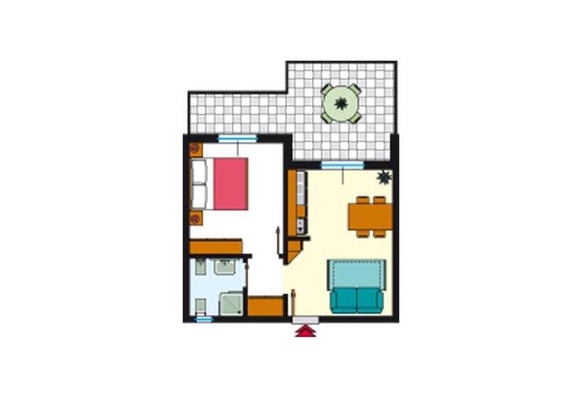 Apartamento 1 Dormitório, Residence Costa