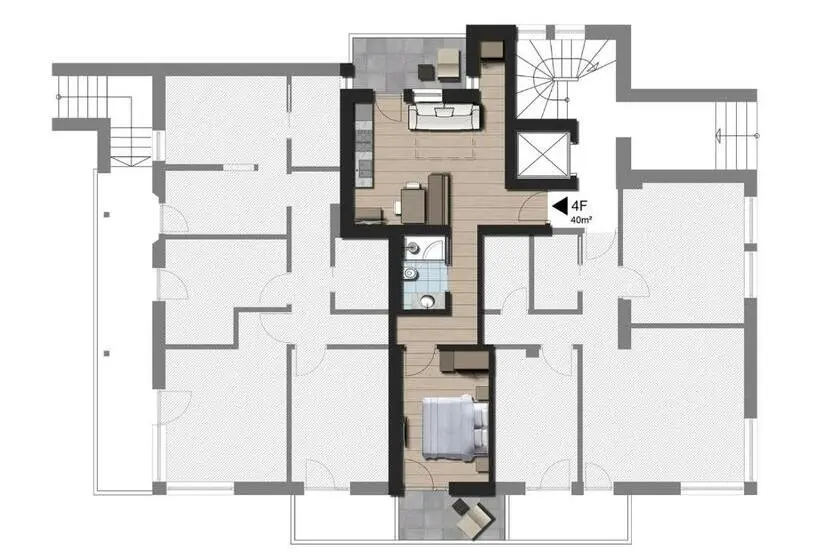 １ベッドルームアパートメント, Residence Magdalena