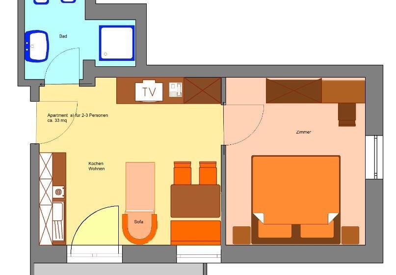 Апартаменты 1 Спальня, Residence Treyer