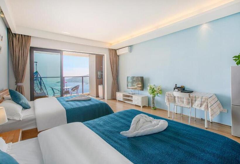 غرفة ديلوكس مطلّة علي البحر, Huizhou Huayangnian Seaview Guesthouse