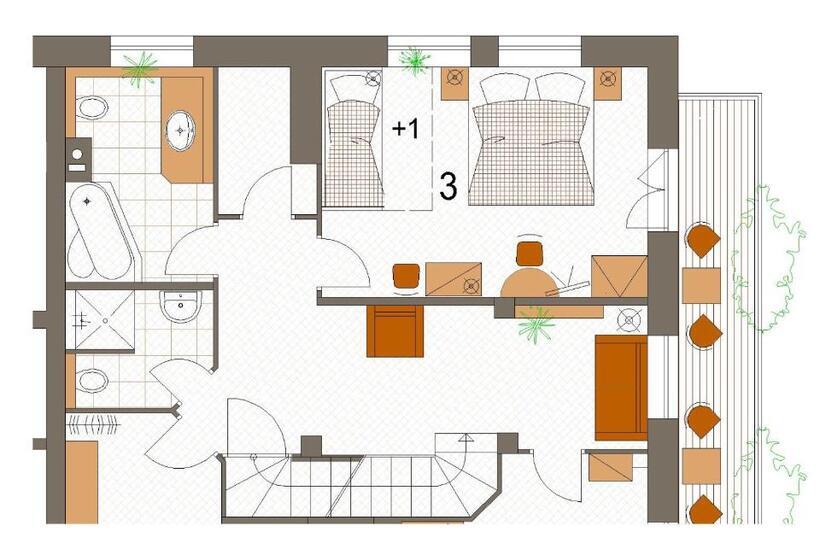 Háromágyas Standard Szoba, Chalet Hřebenka