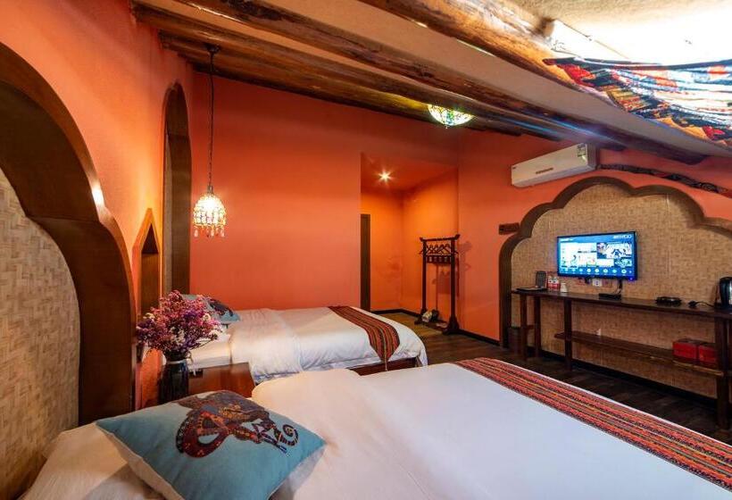 2ダブルベッドのスタンダードルーム, Zhangjiajie Highlights Guesthouse