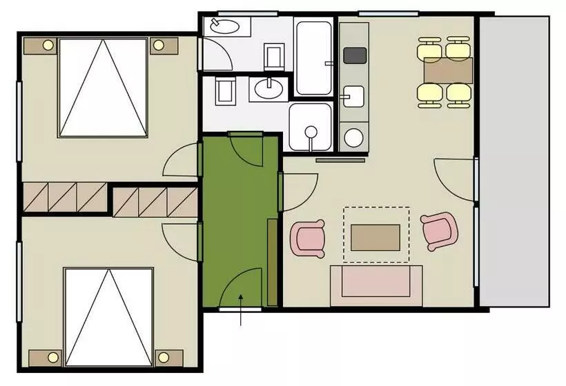 ２ベッドルームアパートメント, Amerika Holzer Hotel & Resort