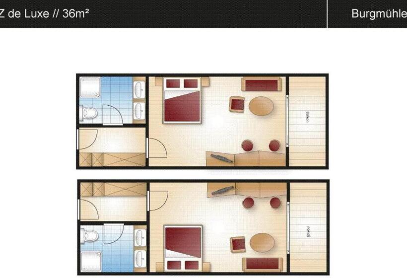 バルコニー付きデラックスルーム, Parkhotel Burgmühle