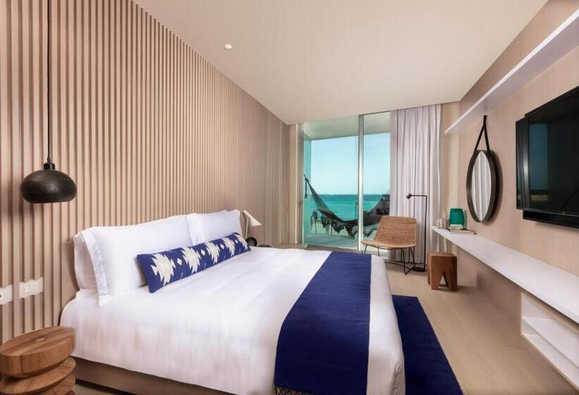 带海景的复工套房, Sls Cancun