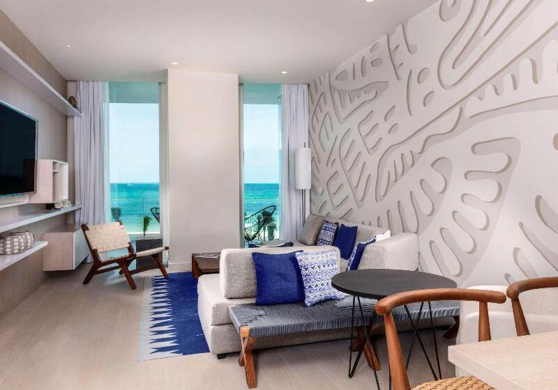 带海景的复工套房, Sls Cancun