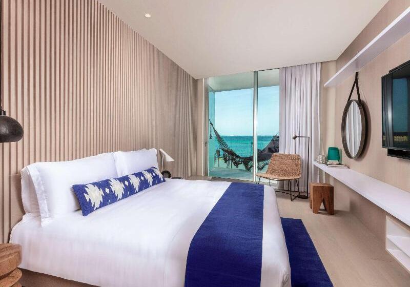 带海景的复工套房, Sls Cancun