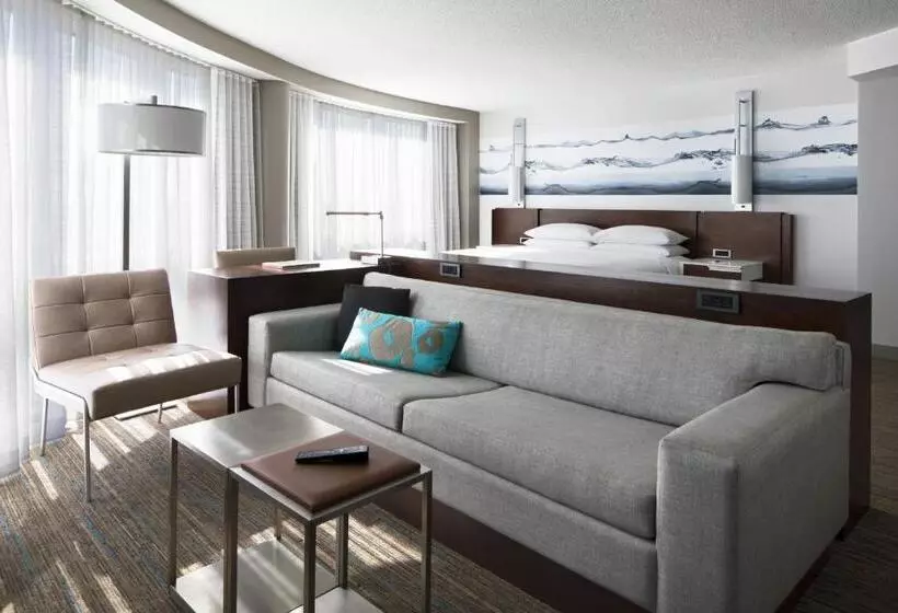 اتاق دلوکس با تخت کینگ و چشم‌انداز شهر, Kansas City Marriott Country Club Plaza