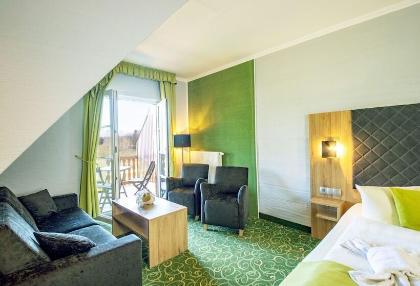 标准间带阳台, Panorama Berghotel Wettiner Höhe