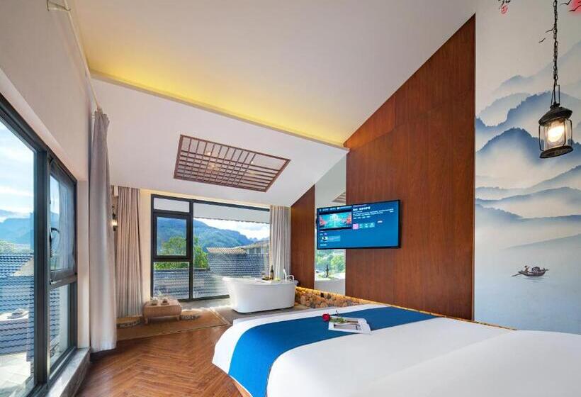 חדר דלוקס, 張家界武陵源北岸輕奢客棧 森林公園店