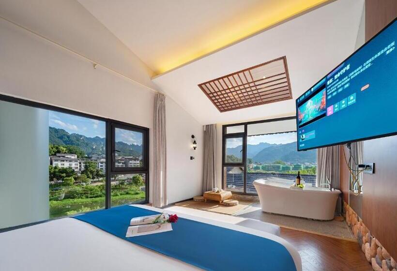 חדר דלוקס, 張家界武陵源北岸輕奢客棧 森林公園店