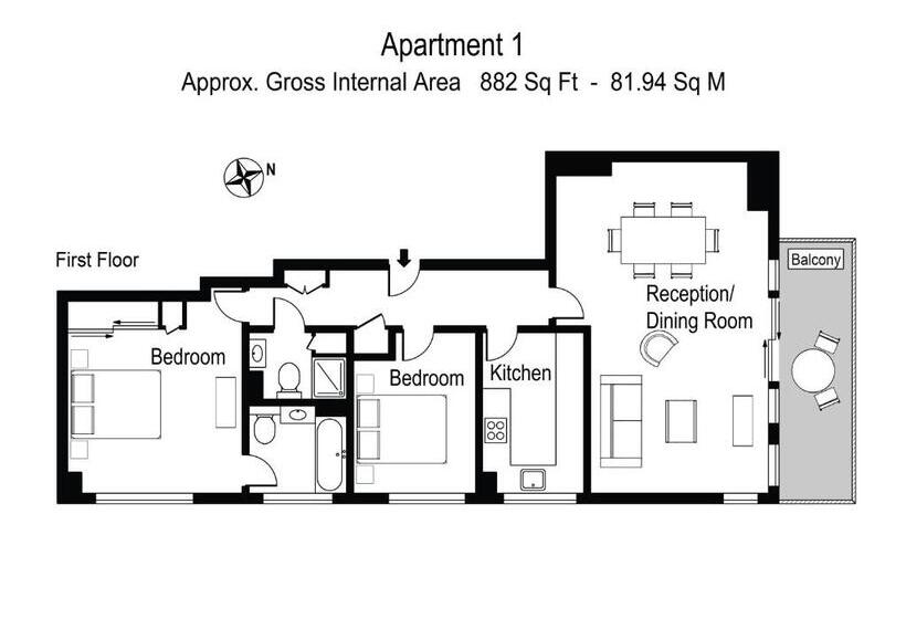آپارتمان 1 خوابه, Buckingham & Lloyds