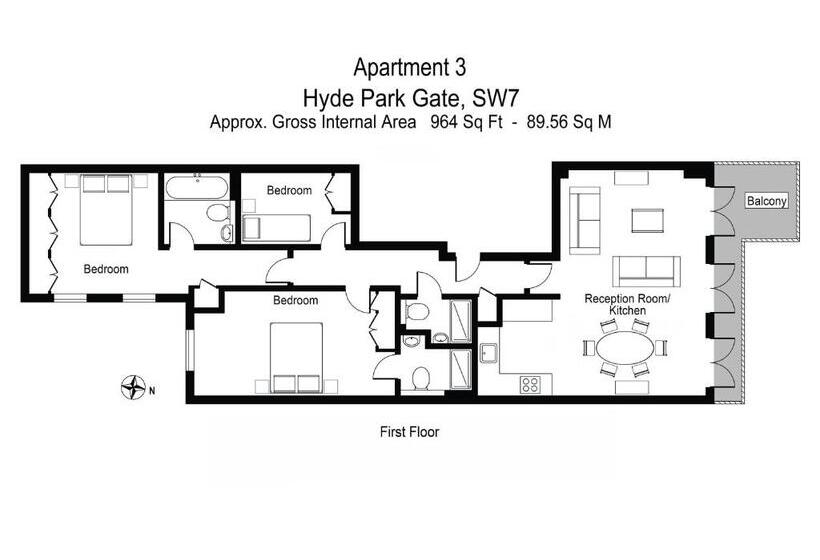 آپارتمان 1 خوابه با تراس, Buckingham & Lloyds