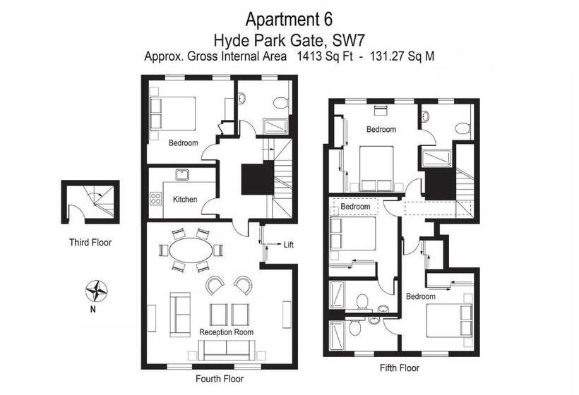 آپارتمان 4 خوابه, Buckingham & Lloyds